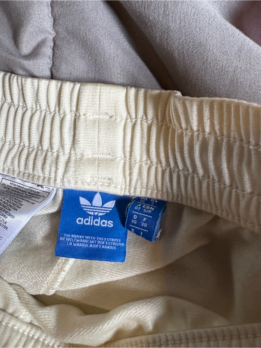 adidas Kids Cream Elastic Waist Joggers - Picture 3 of 3